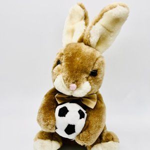 Dan Dee plush Brown Bunny with Soccer Ball Extra soft